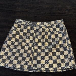 Storia Glittering Black and Silver Mini Skirt